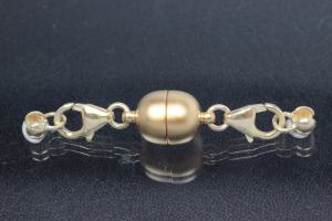 Steiner Vario Magnetic Clasp metal oval sanded gold plated, trigger clasp, Steiner power cap 925/-silver gold plated