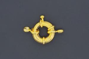 Federring ca. Maße Ø15mm, Länge 20,5mm mit 1 Rollo, Metall goldfarben